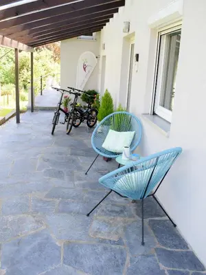 Ein Balkon oder eine Terrasse in der Unterkunft Ferienwohnung in Seewalchen