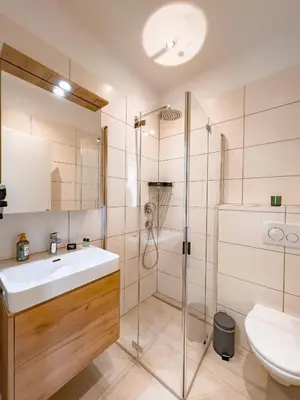 Ein Badezimmer in der Unterkunft Sylpaulerhof Aparthotel