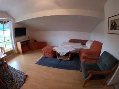 Ein Sitzbereich in der Unterkunft Haus Hedwig
