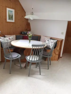 Ein Sitzbereich in der Unterkunft Ferienwohnung Meliessnig