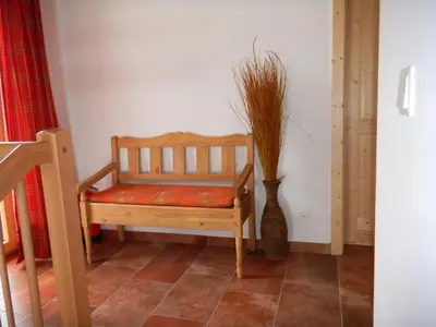 Ein Sitzbereich in der Unterkunft Ferienhaus Longa