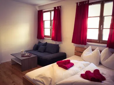Ein Bett oder Betten in einem Zimmer der Unterkunft Bergblick