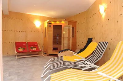 Ein Sitzbereich in der Unterkunft Appartementhaus Hochegg