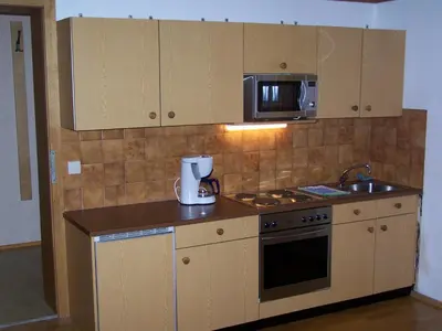 Küche/Küchenzeile in der Unterkunft Ferienwohnung Ski-Hans