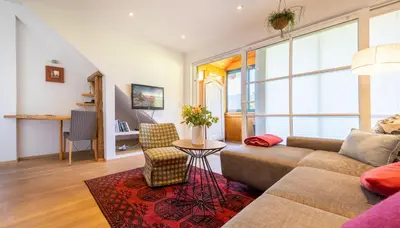 Ein Sitzbereich in der Unterkunft Ferienwohnung Neuper