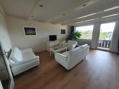 Ein Sitzbereich in der Unterkunft Haus Seethurn