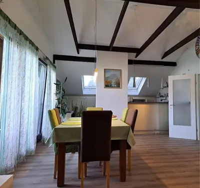 Küche/Küchenzeile in der Unterkunft Ferienwohnung Schicker