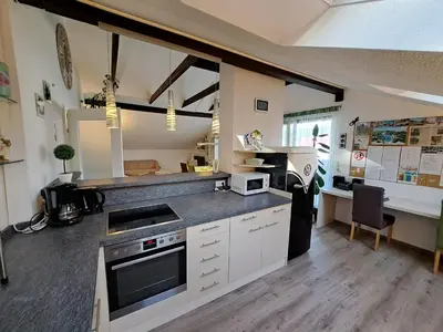 Küche/Küchenzeile in der Unterkunft Ferienwohnung Schicker