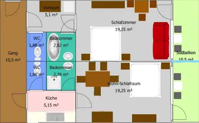 Grundriss der Unterkunft Haus Löger Apartments Pyhrn Priel