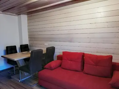 Ein Sitzbereich in der Unterkunft Haus Vordertiefenbach