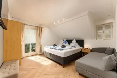 Ein Bett oder Betten in einem Zimmer der Unterkunft Stadt-Chalet Schladming