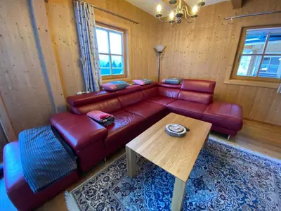 Ein Sitzbereich in der Unterkunft Chalet Sodamin Alpin mit Wellness