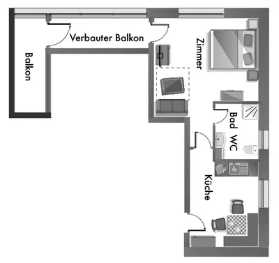 Grundriss der Unterkunft Appartement Kristall