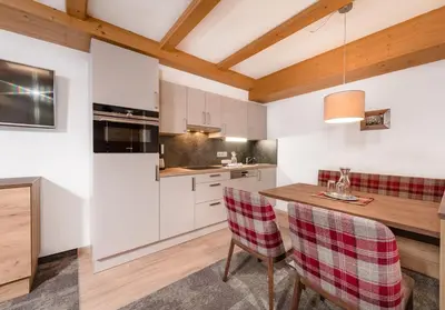 Küche/Küchenzeile in der Unterkunft Apartments & Garni Alpenrose