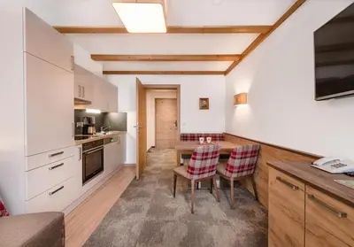 Küche/Küchenzeile in der Unterkunft Apartments & Garni Alpenrose