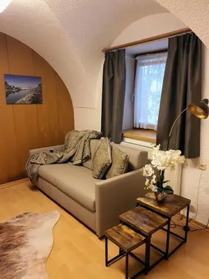 Ein Sitzbereich in der Unterkunft Bachschneider Apartments - by myNests