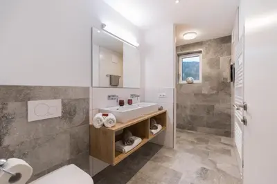 Ein Badezimmer in der Unterkunft Haus Vogelmühle