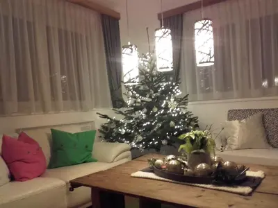 Ein Sitzbereich in der Unterkunft Alpen Chalet Eben