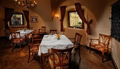 Ein Sitzbereich in der Unterkunft Hotel Restaurant DAS RÖSSL
