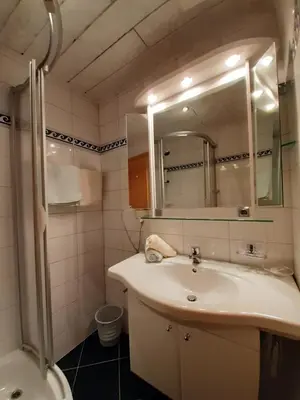 Ein Badezimmer in der Unterkunft Pension Bergpracht