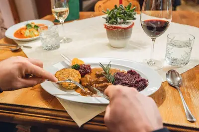 Essen in der Pension oder in der Nähe