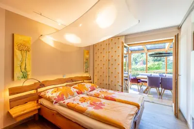 Ein Bett oder Betten in einem Zimmer der Unterkunft Haus Bergblick