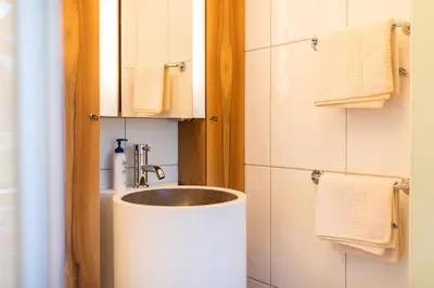 Ein Badezimmer in der Unterkunft Haus Bergblick