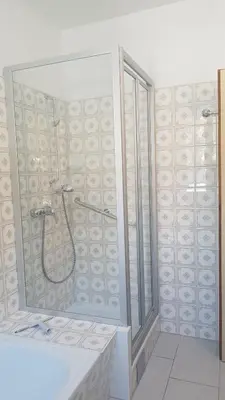 Ein Badezimmer in der Unterkunft Ferienwohnung Szöky