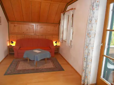 Ein Sitzbereich in der Unterkunft Ferienhaus Peer