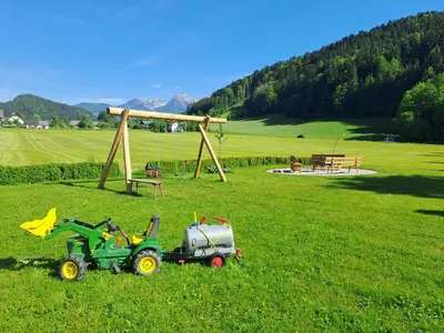 Ein Kinderspielbereich in der Unterkunft Ferien am Land - WALDBAUER