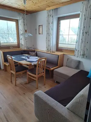 Ein Sitzbereich in der Unterkunft Aparthaus Birkenheim