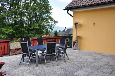 Ein Balkon oder eine Terrasse in der Unterkunft Pension Waldheim