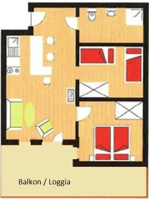 Grundriss der Unterkunft Appartements Mooslechner