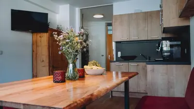 Küche/Küchenzeile in der Unterkunft Appartement Alpenrauschen