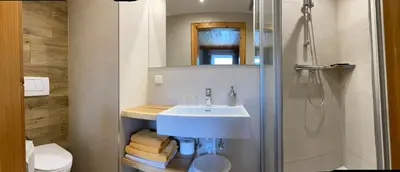 Ein Badezimmer in der Unterkunft Haslehnerhof