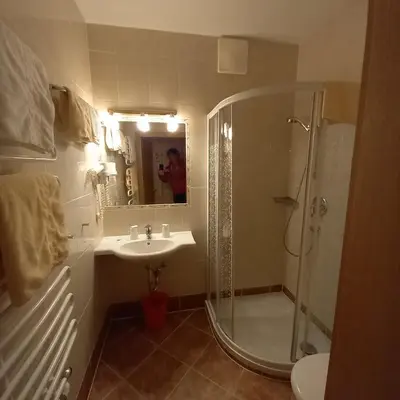 Ein Badezimmer in der Unterkunft Hotel Pension Berghof