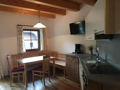 Küche/Küchenzeile in der Unterkunft Ferienwohnung Dichtlbauer