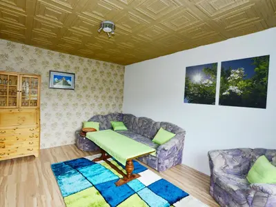Ein Sitzbereich in der Unterkunft Ferienhaus Weiss