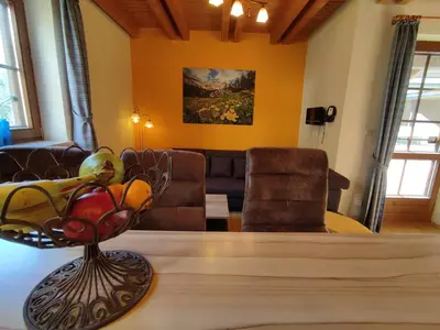 Ein Sitzbereich in der Unterkunft Landhaus Seebacher