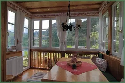 Ein Sitzbereich in der Unterkunft Haus Paradies am See