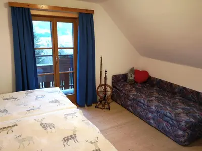 Ein Bett oder Betten in einem Zimmer der Unterkunft Ferienhaus Brunneben Häusl