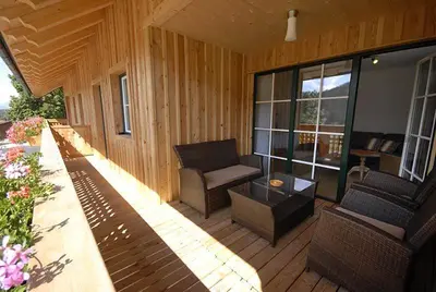 Ein Balkon oder eine Terrasse in der Unterkunft Appartements Stiererhof
