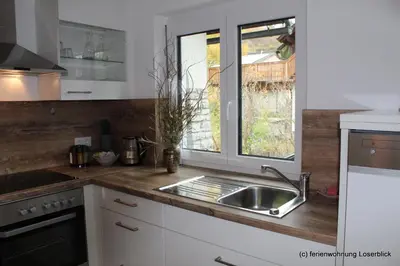 Küche/Küchenzeile in der Unterkunft Ferienwohnung Loserblick