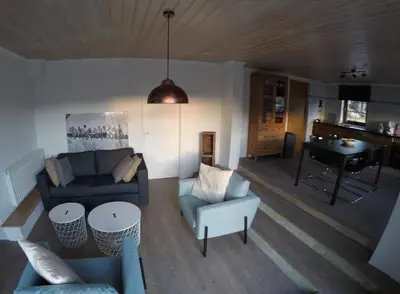 Ein Sitzbereich in der Unterkunft Haus Pistenblick