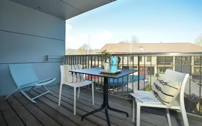 Ein Balkon oder eine Terrasse in der Unterkunft Frauscher Hafen-Apartments