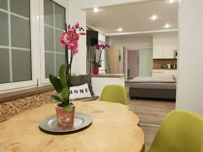 Ein Bett oder Betten in einem Zimmer der Unterkunft Echt Heimat Apartments