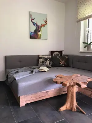 Ein Bett oder Betten in einem Zimmer der Unterkunft Am Holzmeisterweg 31 