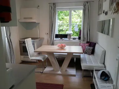 Ein Sitzbereich in der Unterkunft Schafberg Apartment