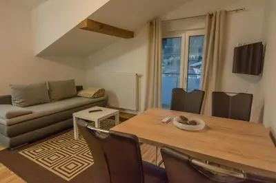 Ein Sitzbereich in der Unterkunft vista monte