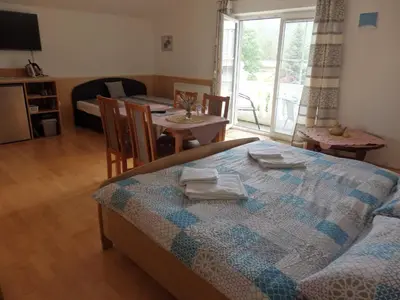 Ein Bett oder Betten in einem Zimmer der Unterkunft Pension Dagmar Tauplitz